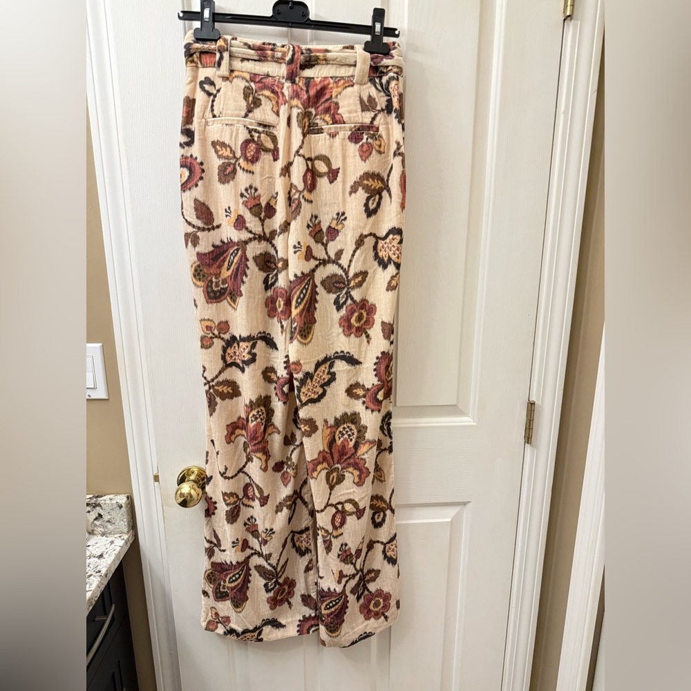 Sezane Neil velvet Trousers Size 38 Merveille Floral Pants - Picture 4 of 10
